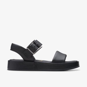 Clarks ALDA STRAP Black Leather Black | CXQSD9108