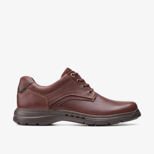 Clarks Brawley Pace Mahogany Leather Mahogany | TKNDQ0164