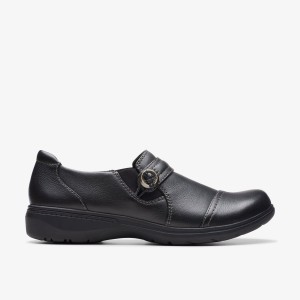 Clarks Carleigh Pearl Black Leather Black | LJKOP9837