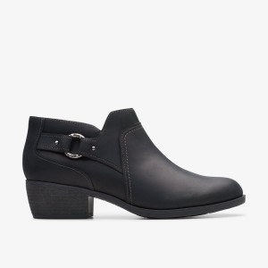 Clarks Charlten Grace Black Oily Leather Black | DSCTI5403