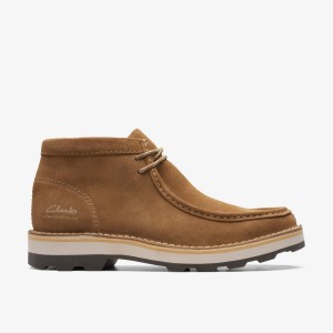 Clarks Corston Wally Waterproof Dark Sand Warmlined Dark Brown | RSYPT2648