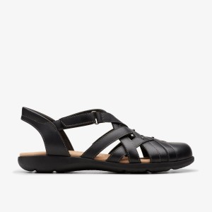 Clarks Elizabelle Sea Black Leather Black | CTBNP2958