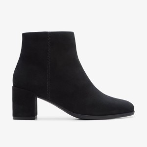 Clarks Freva 55 Zip Black Suede Black | QFZWU4937