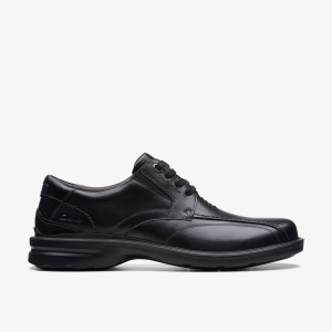 Clarks Gessler Lace Black Leather Black | DOZSU0351