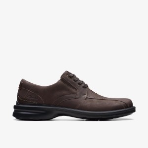 Clarks Gessler Lace Dark Brown Leather Dark Brown | YFSDO1237