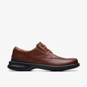 Clarks Gessler Lace Dark Tan Leather Dark Brown | BTQMC7453