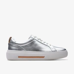 Clarks Hollyhock Walk Silver Leather Silver | EZTID1850