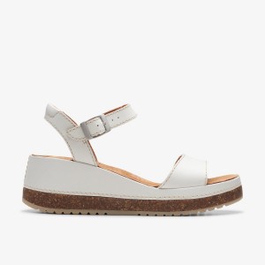 Clarks Kassanda Lily Off White Leather White | UIMQP6453