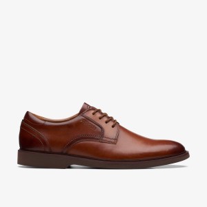 Clarks Malwood Lace Tan Leather Brown | CVMGL3521