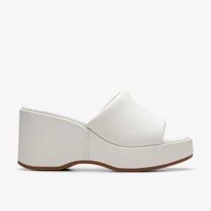 Clarks Manon Glide Off White Leather White | HDQXR1630