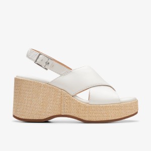 Clarks Manon Wish Off White Leather White | VUMXB0435