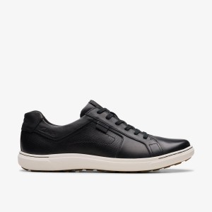 Clarks Mapstone Lace Black Leather Black | YGPRI5842