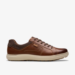 Clarks Mapstone Lace Tan Leather Brown | TJACE3609