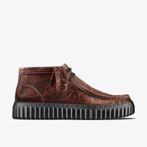 Clarks Martine Rose Torhill Hi Brown Snake Brown Snake | UTQSI9372