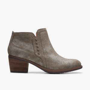 Clarks Neva Lo Taupe Metallic Grey Brown Metal | RVSXY2487