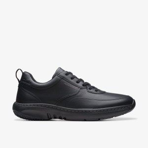 Clarks Pro Lace Black Leather Black | BQVRG8205