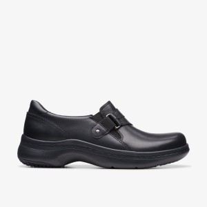 Clarks Pro Sky Black Leather Black | VHRYQ9341