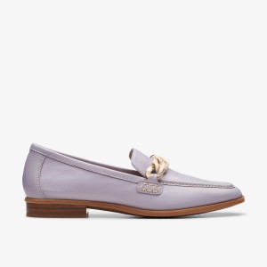 Clarks Sarafyna Iris Lilac Leather Purple | JVDMQ8625