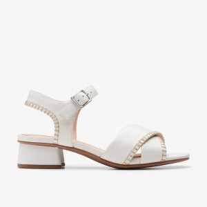 Clarks Serina 35 Cross Off White Leather White | PRJGH4980