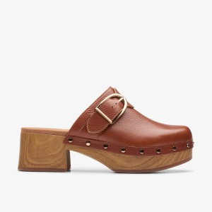 Clarks Sivanne Sun Tan Leather Brown | DMAXR4739