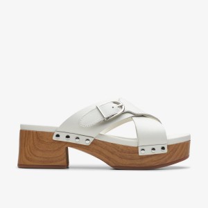 Clarks Sivanne Walk Off White Leather White | ITFHM2678