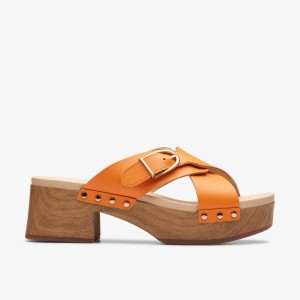 Clarks Sivanne Walk Orange Leather Orange | ORGIF9318