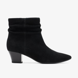 Clarks Teresa Skip Black Suede Black | XRZYQ1639