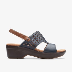 Clarks Tuleah Sun Navy Leather Navy | OLFXG4650