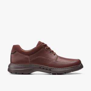 Clarks Un Brawley Lace Mahogany Leather Mahogany | CAUDI6379