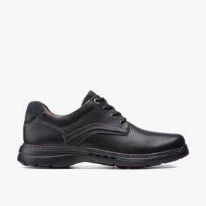 Clarks Un Brawley Pace Black Leather Black | MAFTL0534