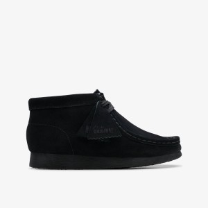 Clarks Wallabee Boot Older Black Suede Black | NFLUI8724