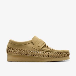 Clarks Wallabee Loafer Weave Maple Suede Maple | NAZTH8405