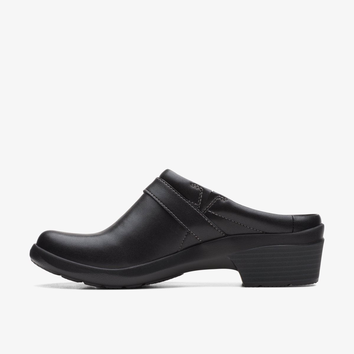 Clarks Angie Mist Black Leather Black | GQDLH0387