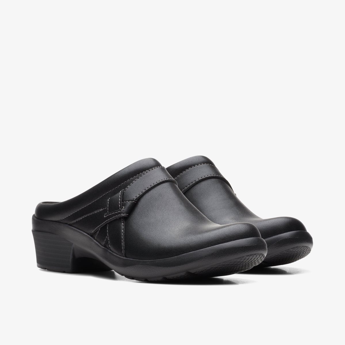 Clarks Angie Mist Black Leather Black | GQDLH0387