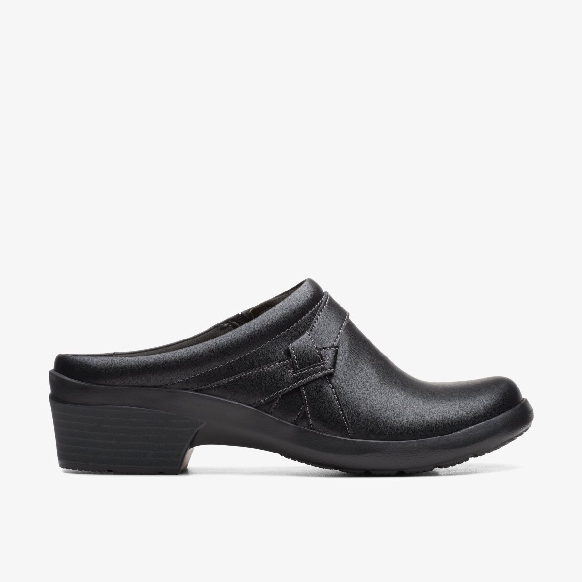 Clarks Angie Mist Black Leather Black | GQDLH0387