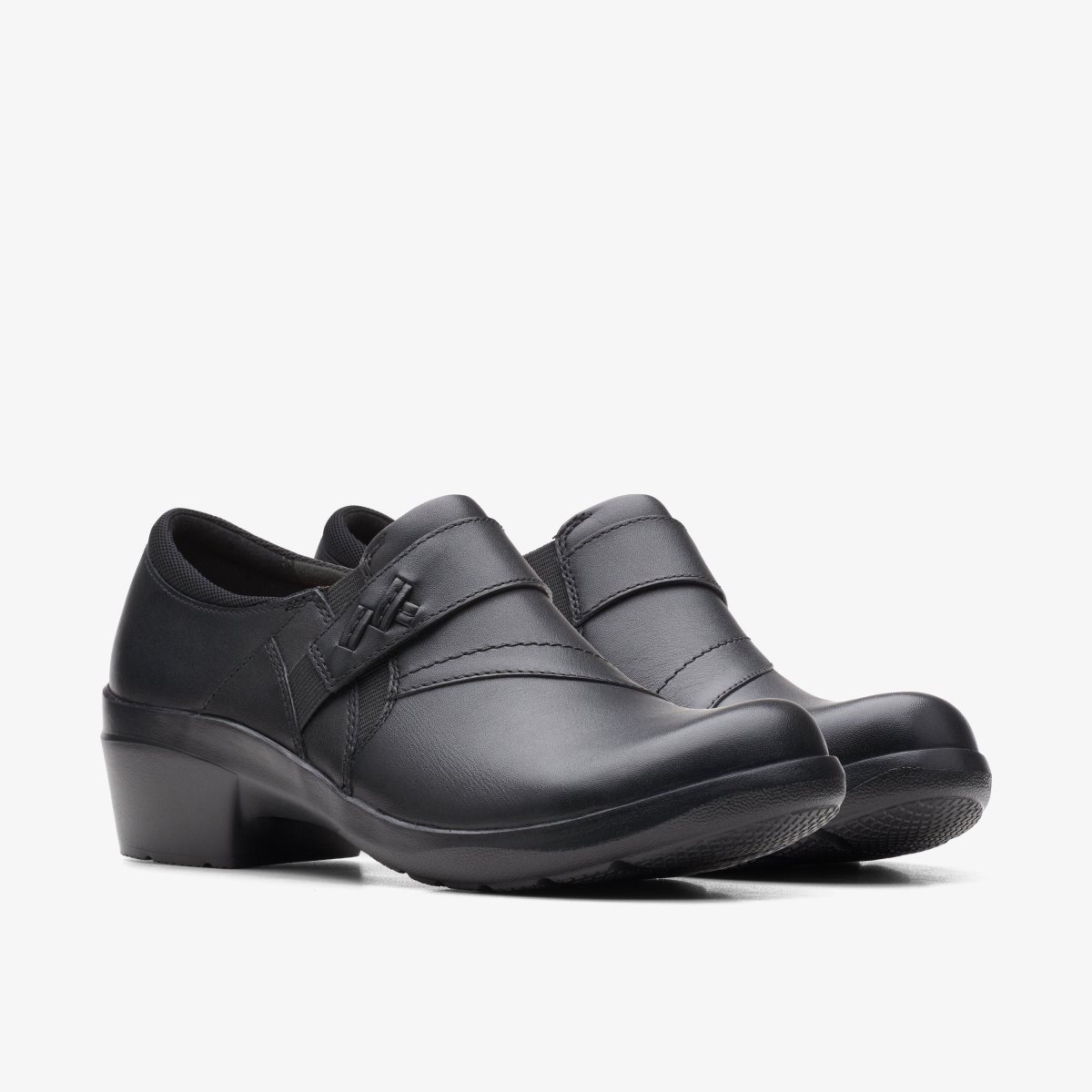 Clarks Angie Pearl Black Leather Black | ZVAWR1725