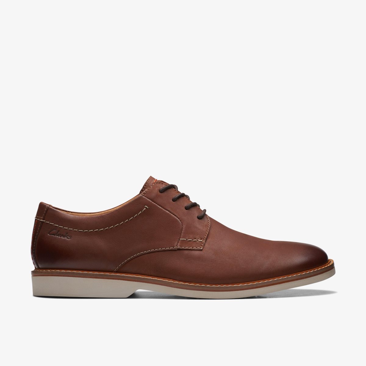 Clarks Atticus LT Lace Dark Tan Leather Dark Brown | OTLWF8249