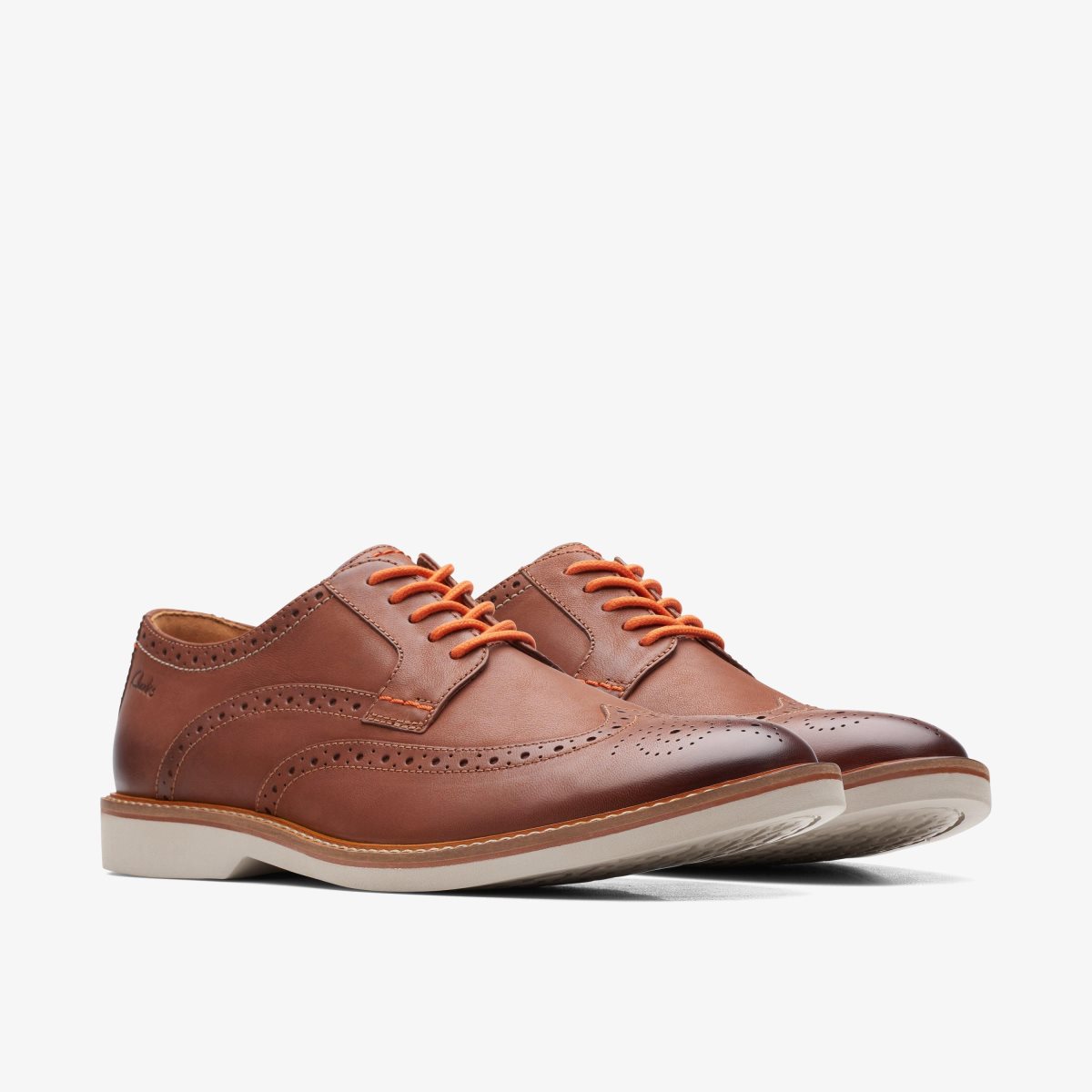 Clarks Atticus LT Limit Dark Tan Leather Dark Brown | XTFEU3576