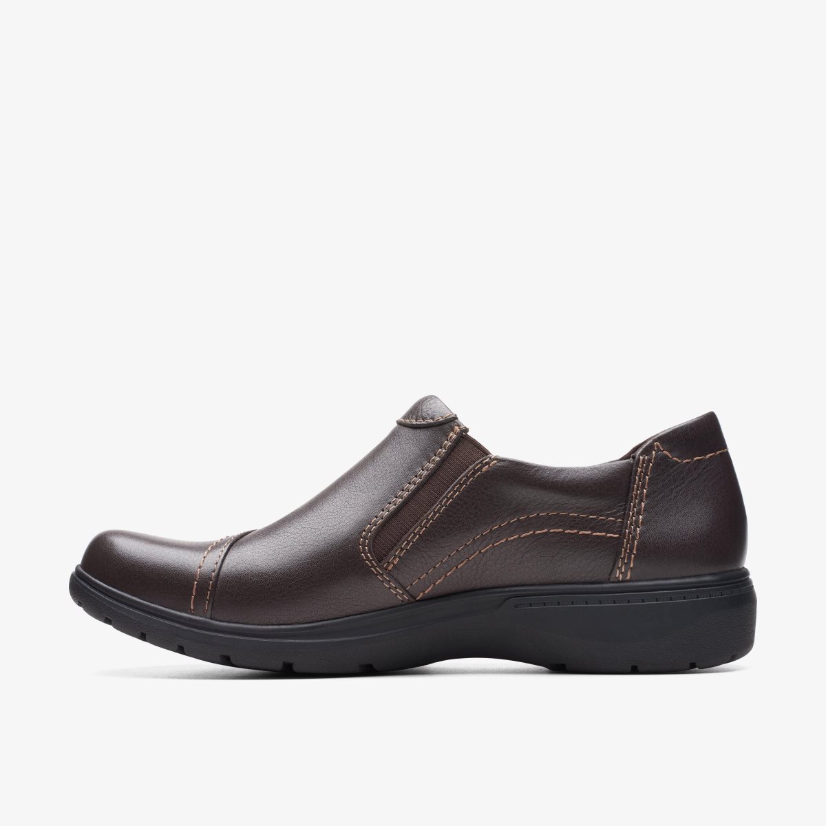 Clarks Carleigh Ray Dark Brown Leather Dark Brown | TOQYM4980