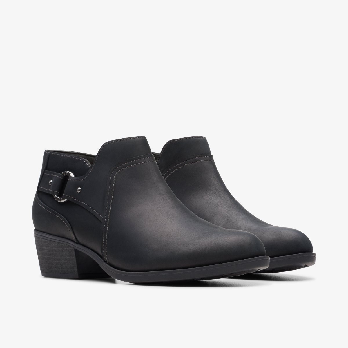 Clarks Charlten Grace Black Oily Leather Black | DSCTI5403