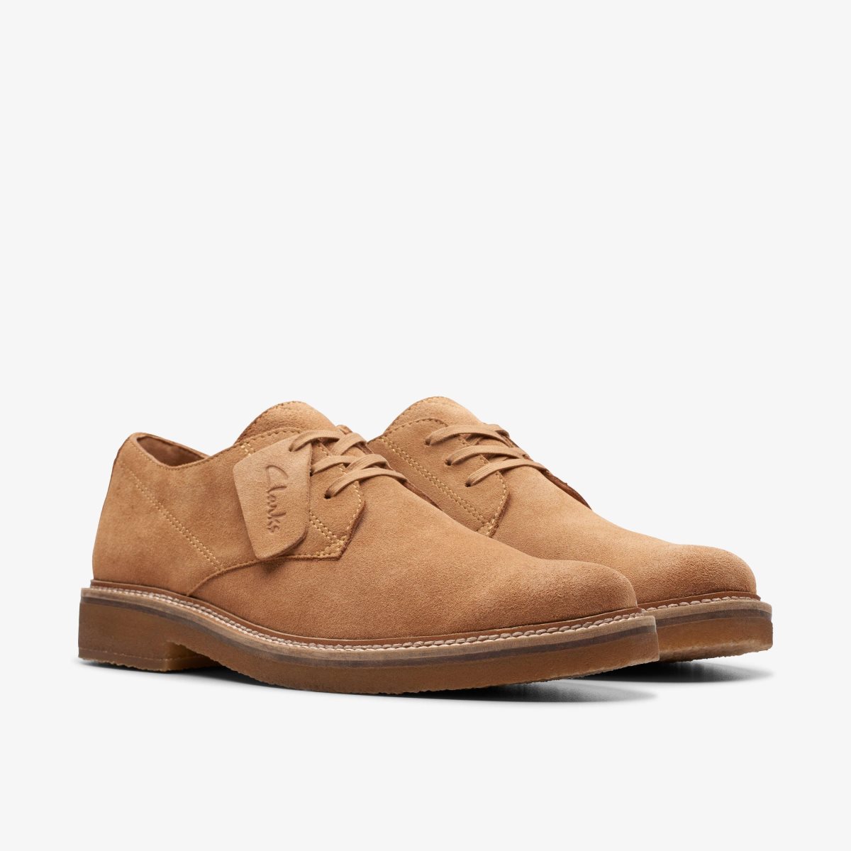 Clarks Clarkdale Derby Light Tan Suede Light Brown | HPFBL6318