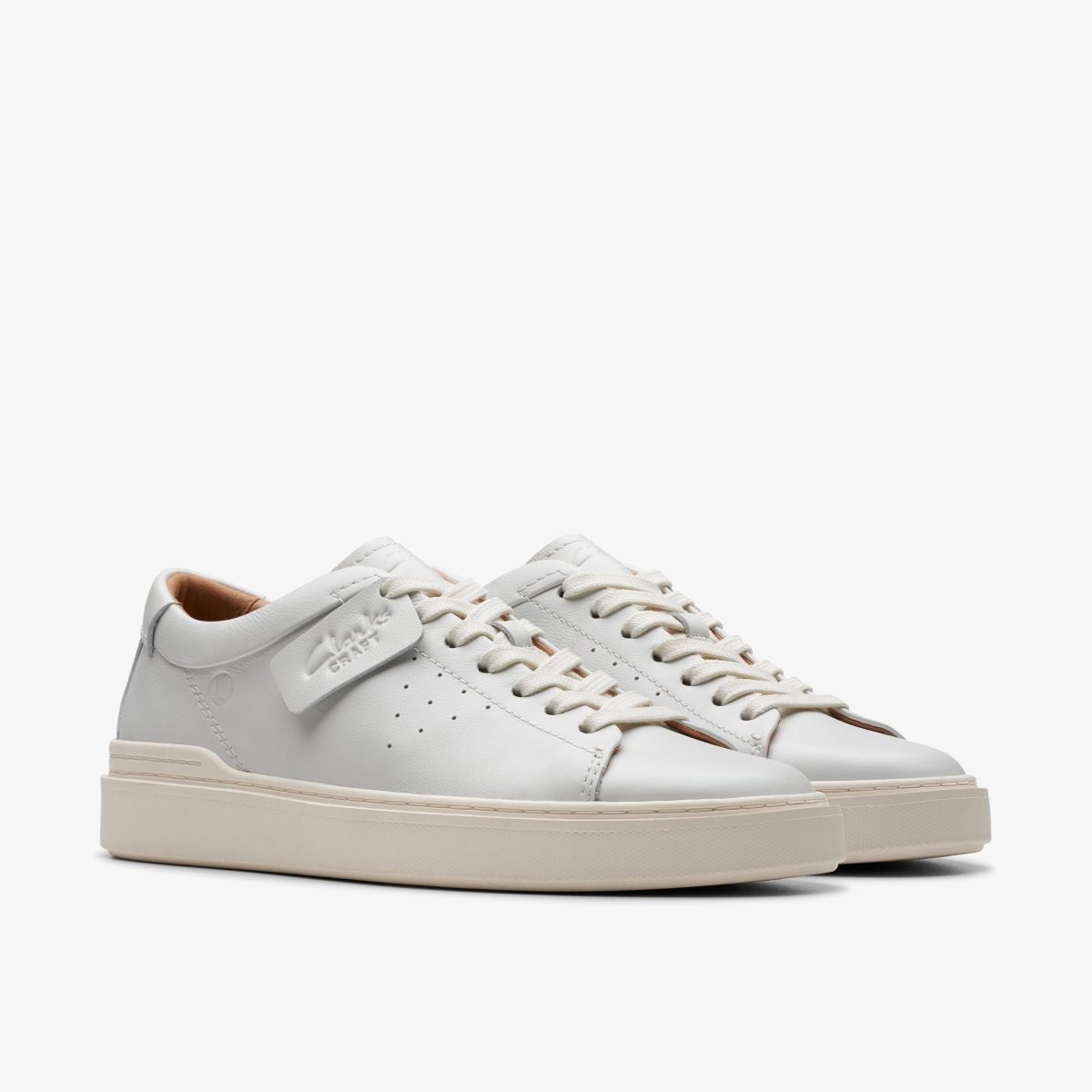 Clarks Craft Swift White Leather White | RNDQF3629