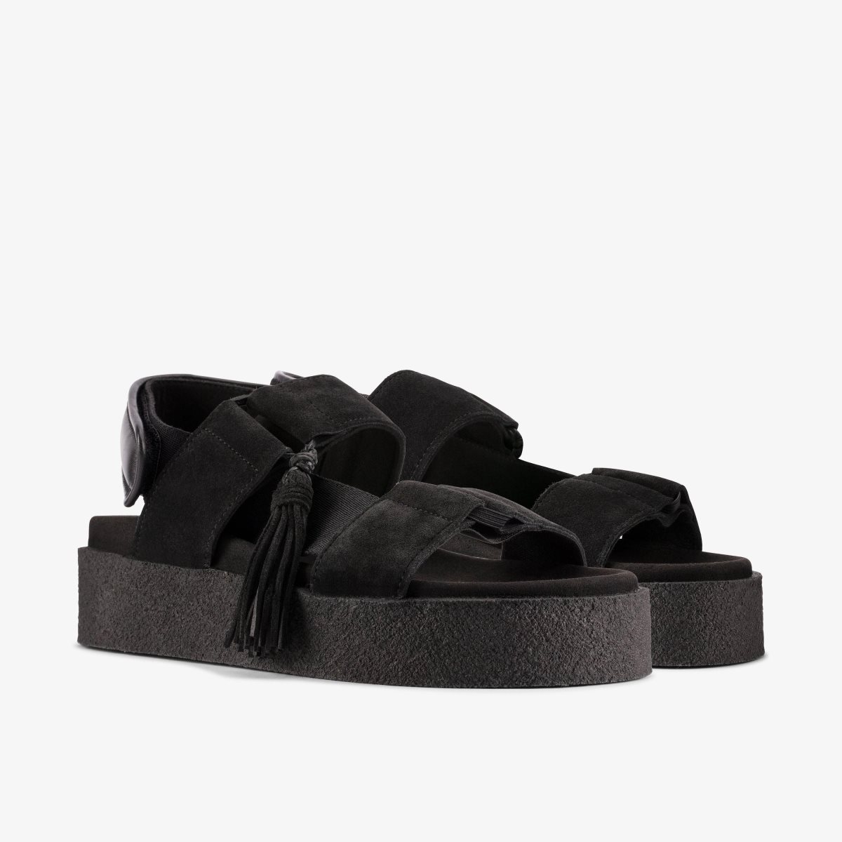 Clarks Crepe Sandal Black Black | WLKUA0857