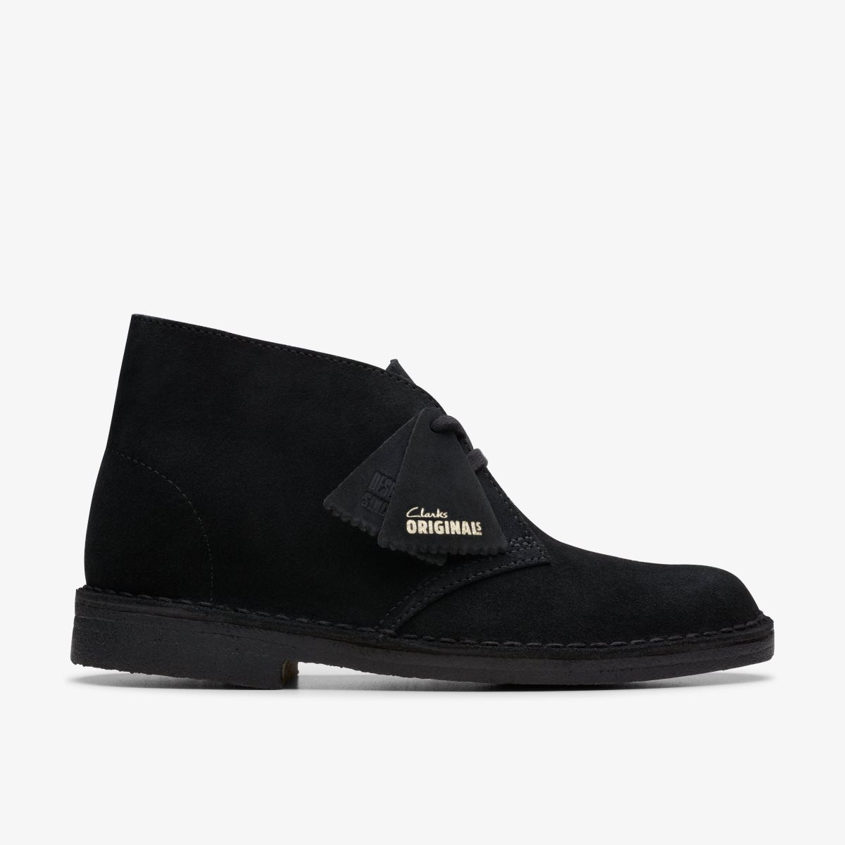 Clarks Desert Boot Black Suede Black | HEAPF5810