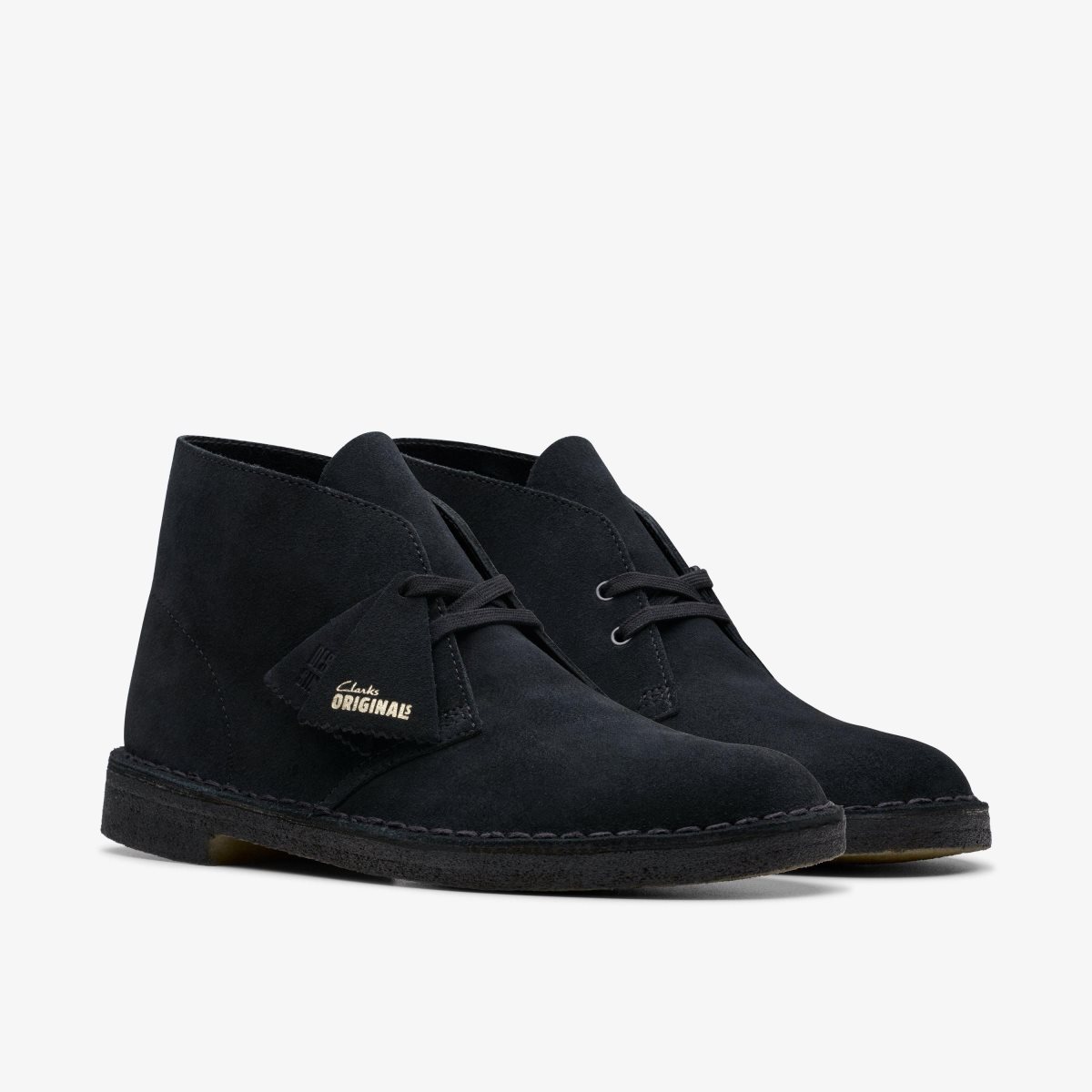 Clarks Desert Boot Black Suede Black | HWLND0247