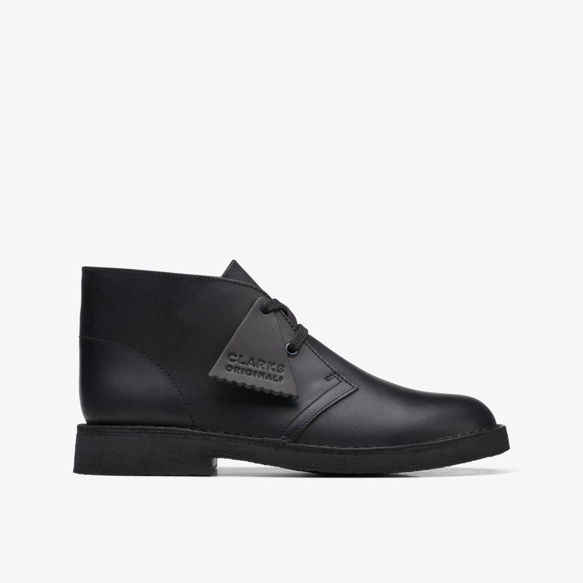 Clarks Desert Boot Older Black Leather Black | YROWJ2103