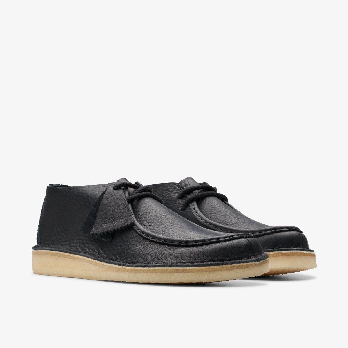 Clarks Desert Nomad Black Leather Black | HNEKY8390