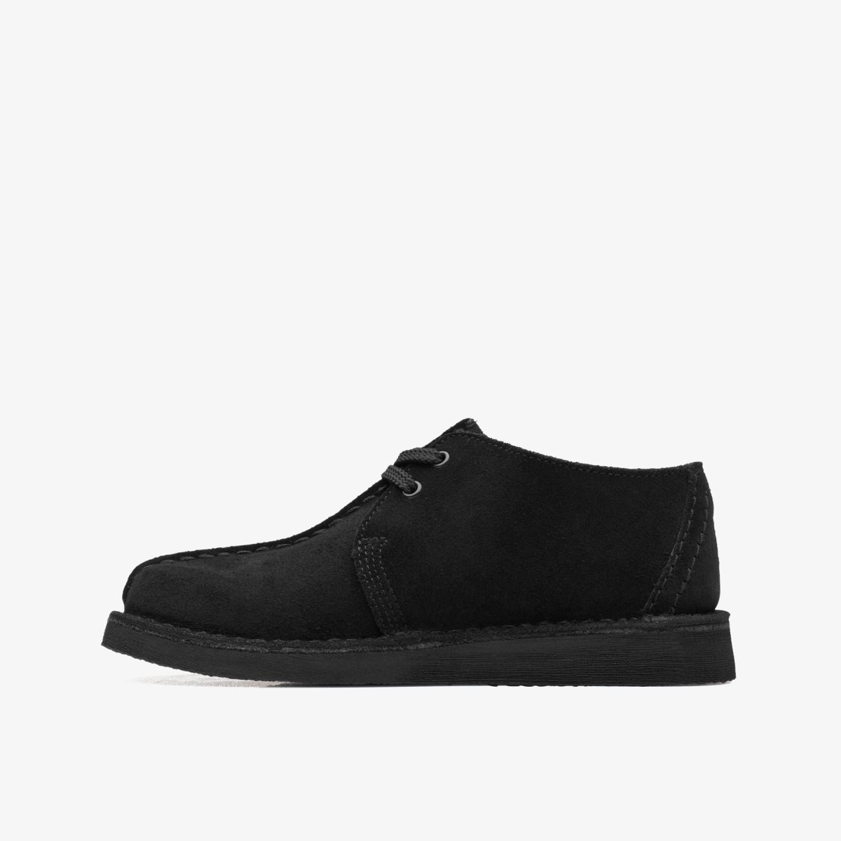 Clarks Desert Trek Older Black Suede Black | AORSG0278