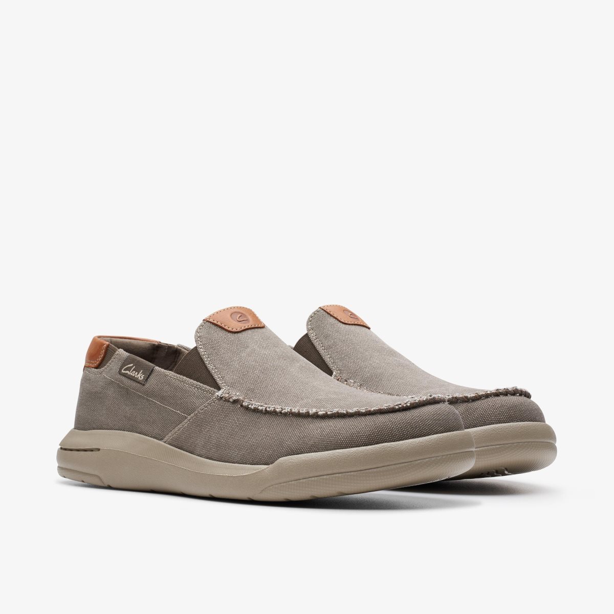 Clarks Driftlite Step Taupe Canvas Grey Brown | SLQXM7368