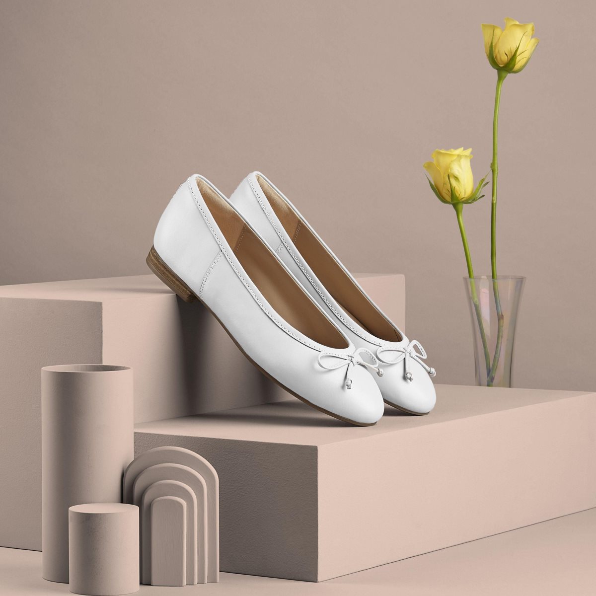 Clarks FAWNA LILY White Leather White | QWDIU5372